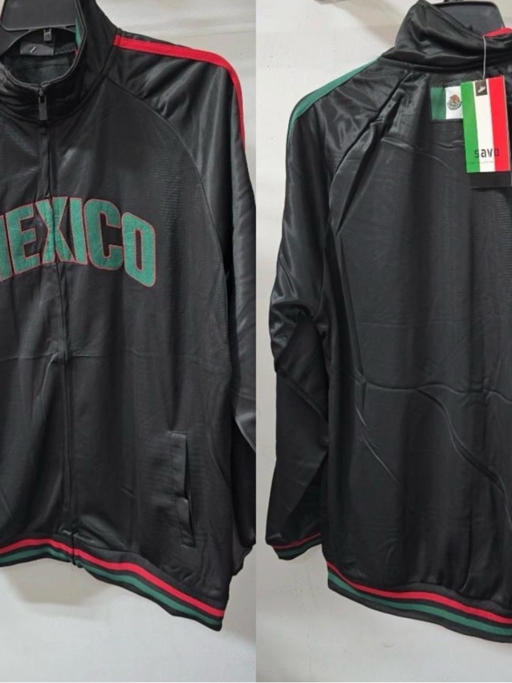 Othr Black Track Jacket with Green & Red Trim
